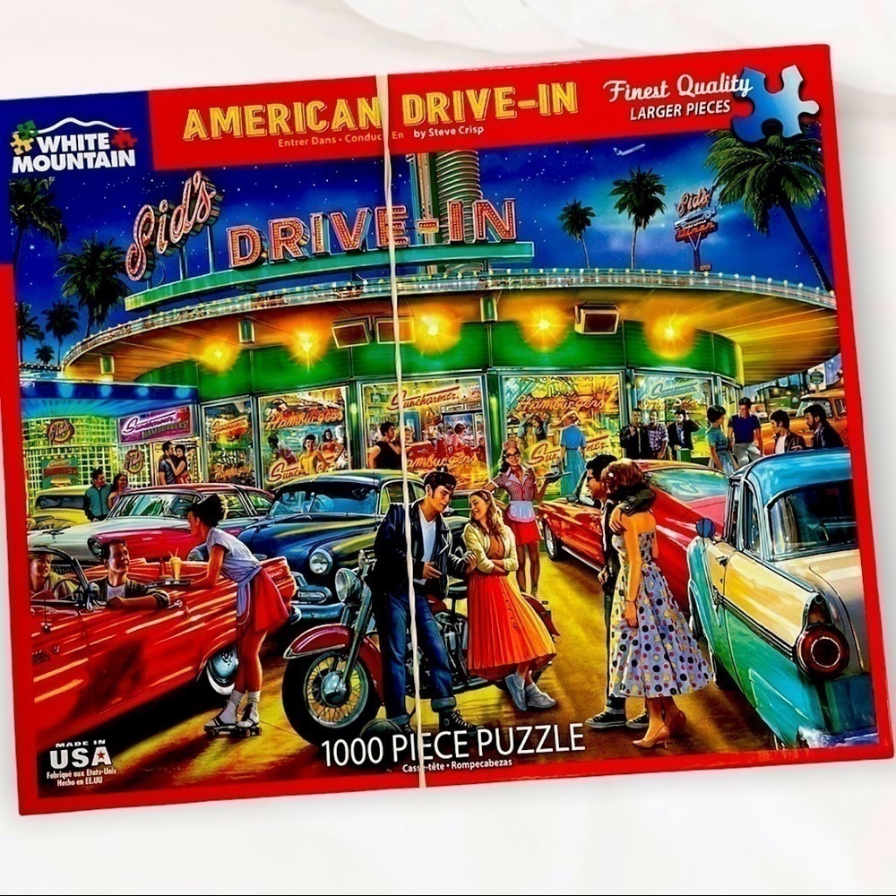 White Mountain American Drive In 1,000 piece puzzle, nostalgia, Americana‌‌‌‌‌‌‌